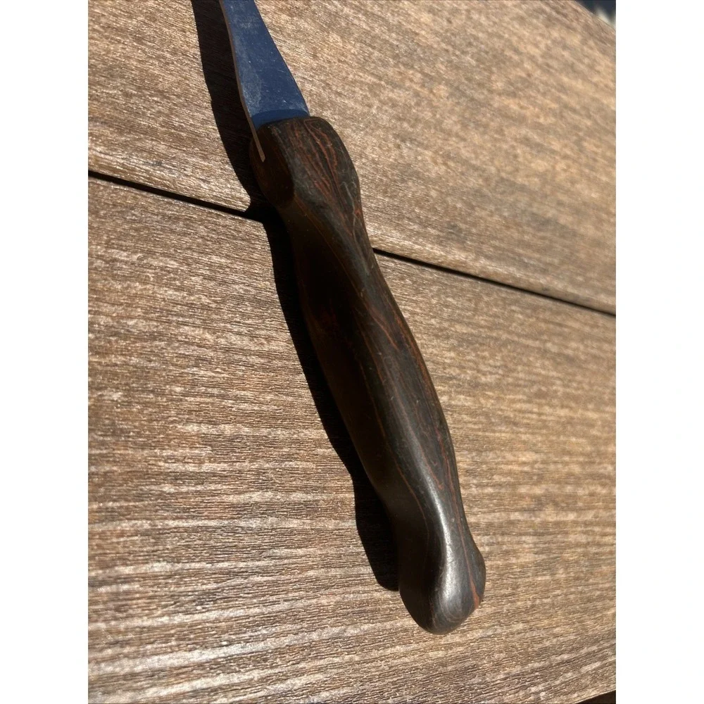 Vtg CUTCO 1026 Chef's Carving / Serving fork USA  Swirl Orange / Brown Handle